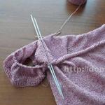 Ажурный пуловер спицами единым полотном без швов